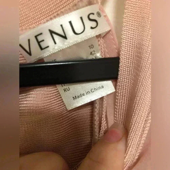 🌸VENUS Chiffon Overlay Bandage Bodycon Pink Dress Sleeveless Sexy Slimming🌸 - Picture 10 of 16